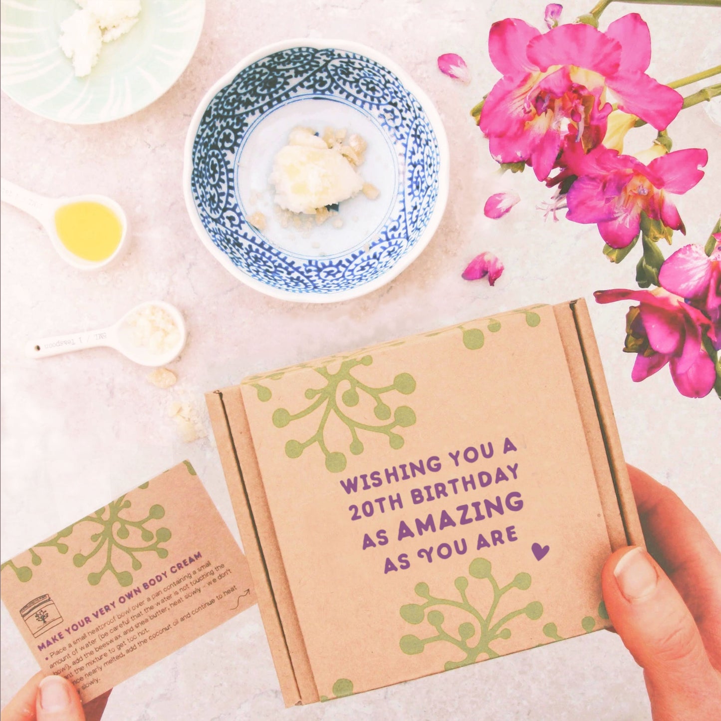 20th birthday gift with gift message 'wishing you a 20th birthday as amazing as you are'