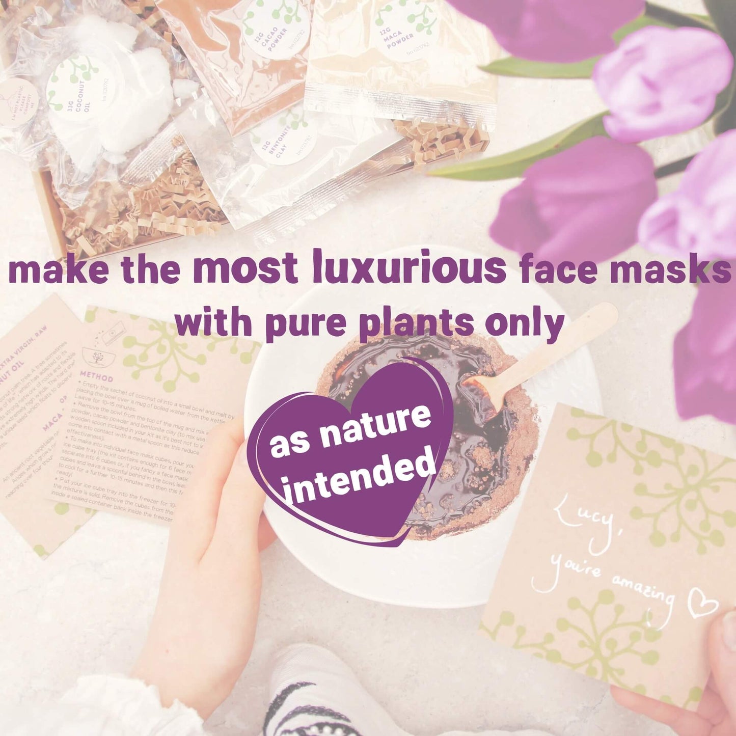 thank you letterbox gift with organic face mask kit