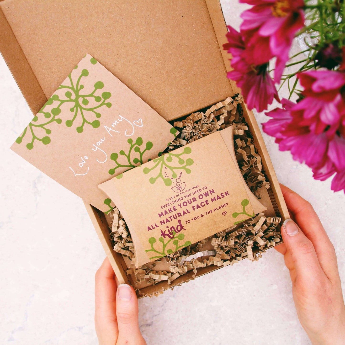 face mask kit with personalised gift message