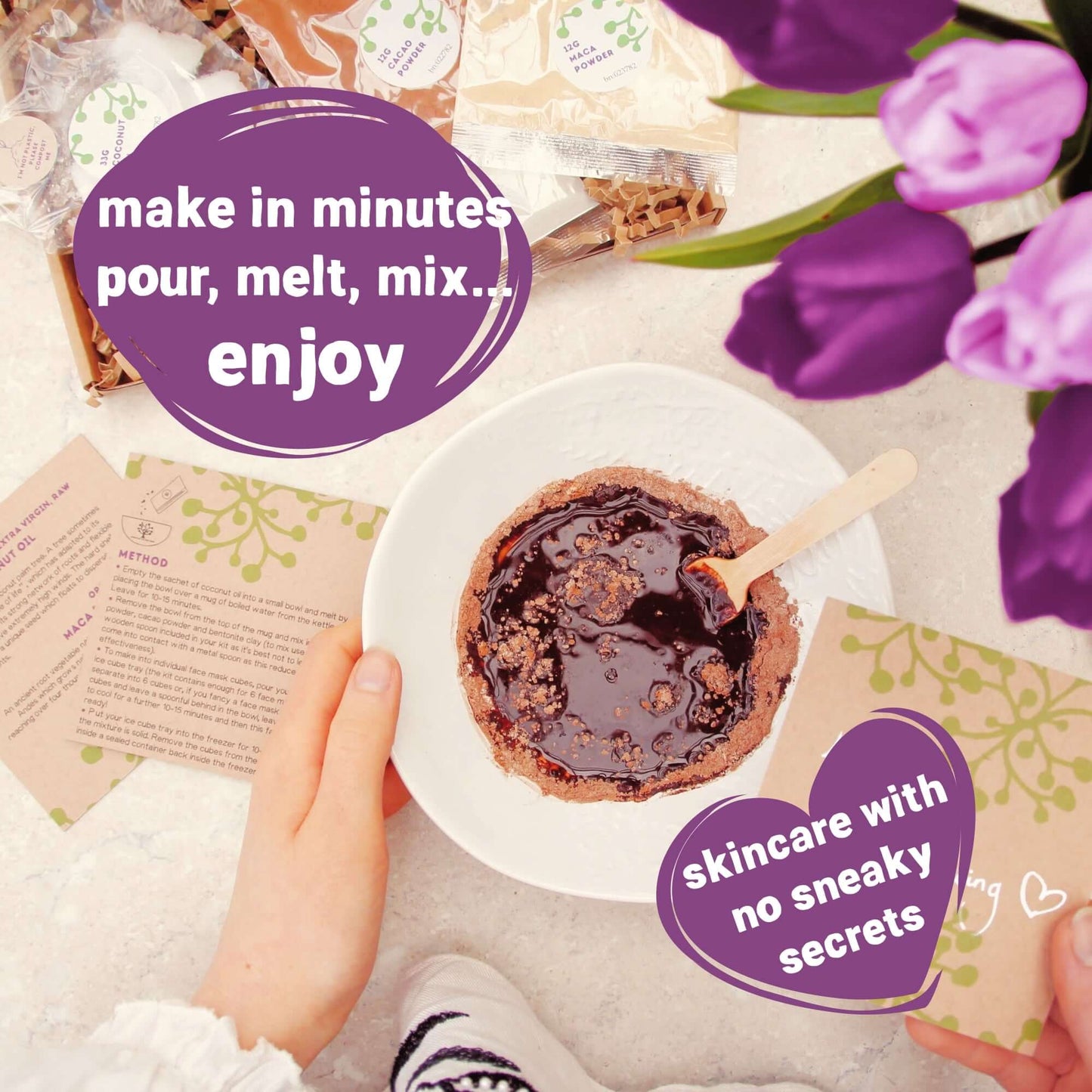 organic vegan skincare inside pamper gift for mum