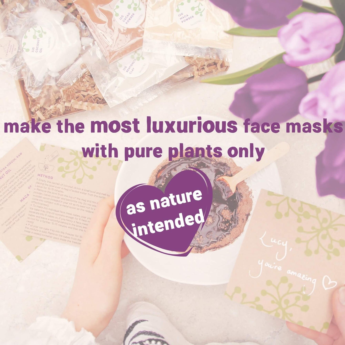 eco-friendly cacao & clay face mask kit