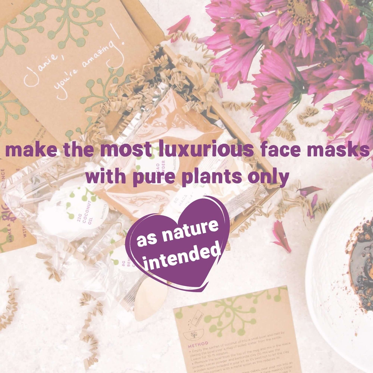 eco-friendly skincare kit inside thank you for your support gift box