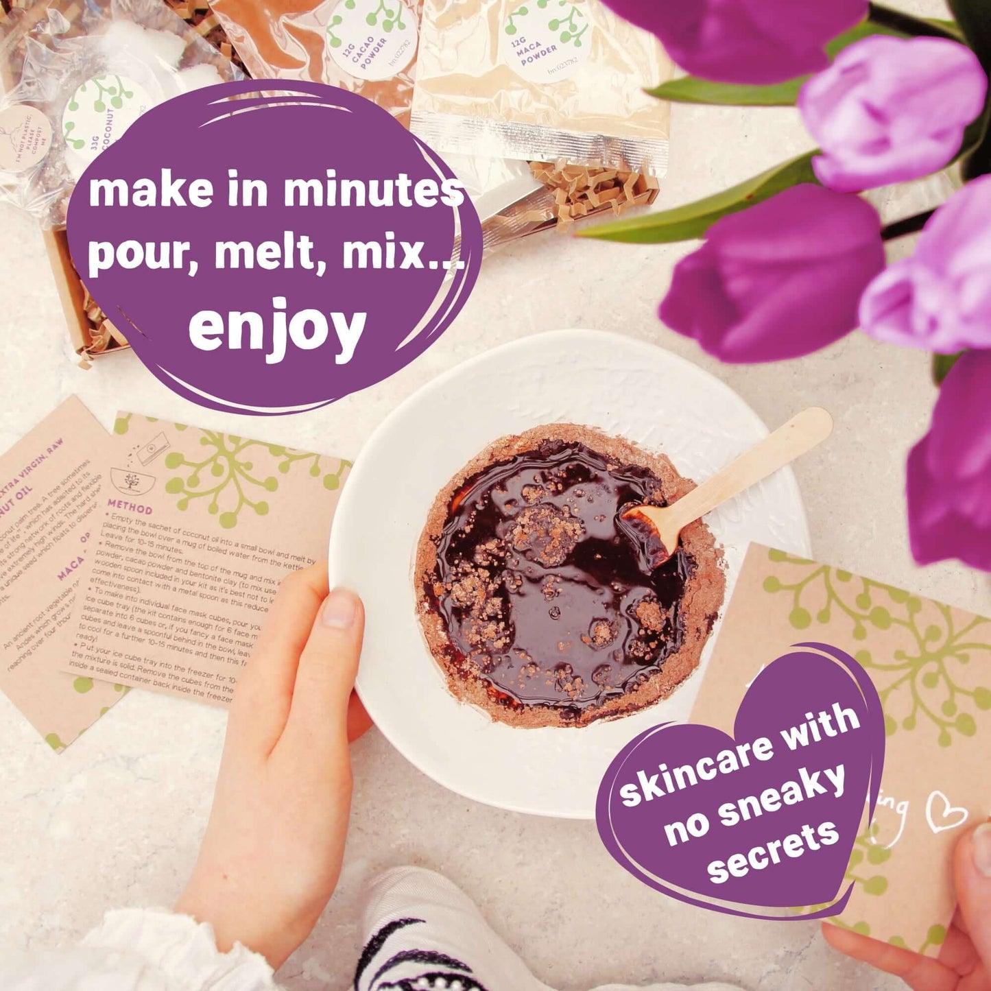 natural face mask kit inside birthday letterbox gift