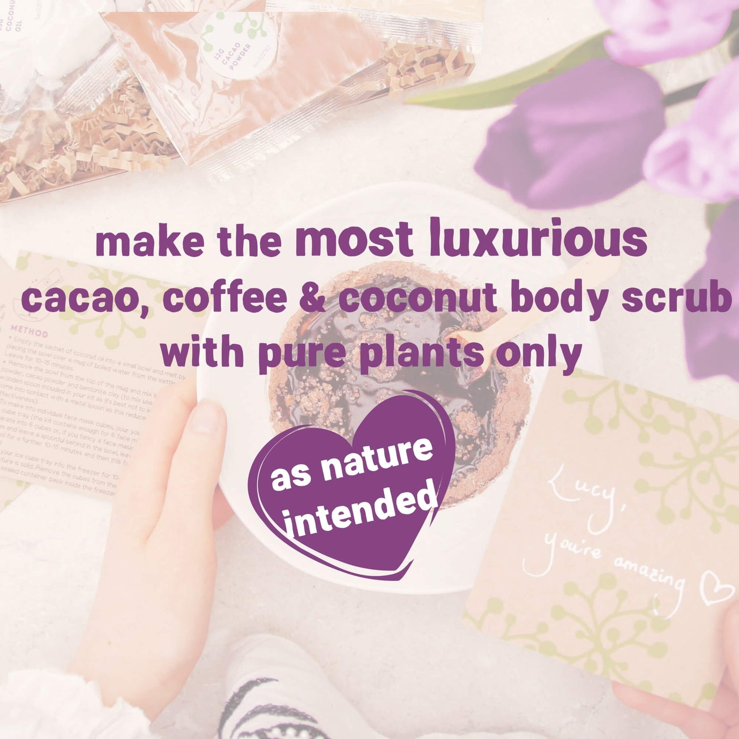 organic cacao & coffee scrub inside you are amazing letterbox gift