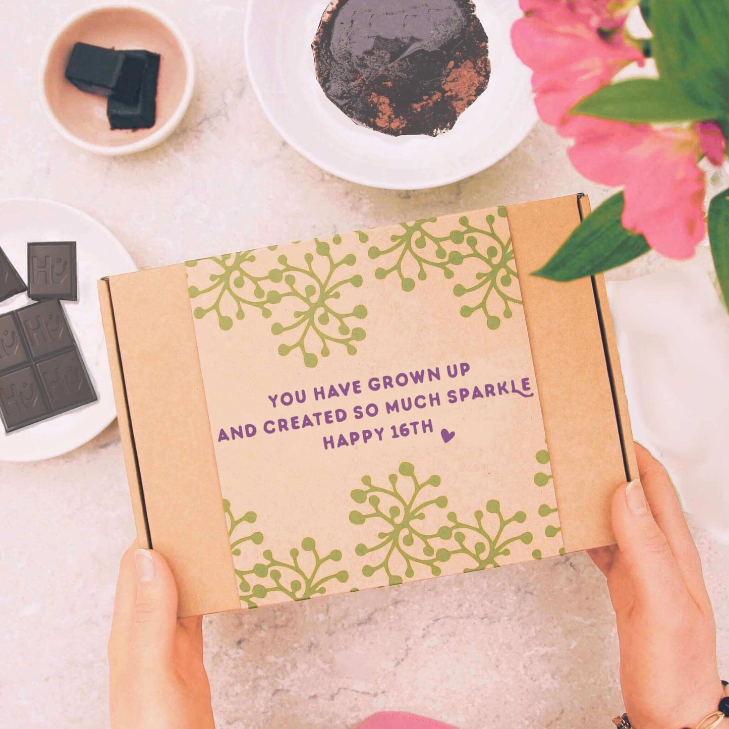 16th birthday gift with gift message "you have grown up and created so much sparkle, happy 16th"