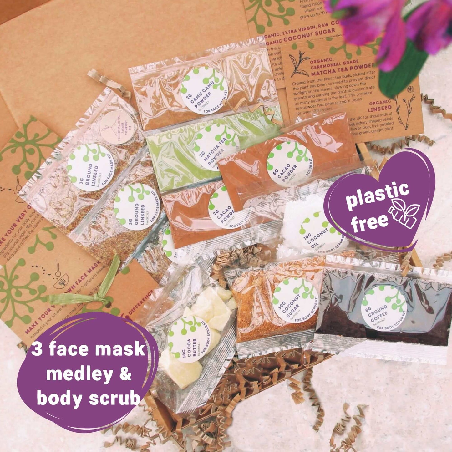 make your own skincare kit in letterbox box, organic ingredients