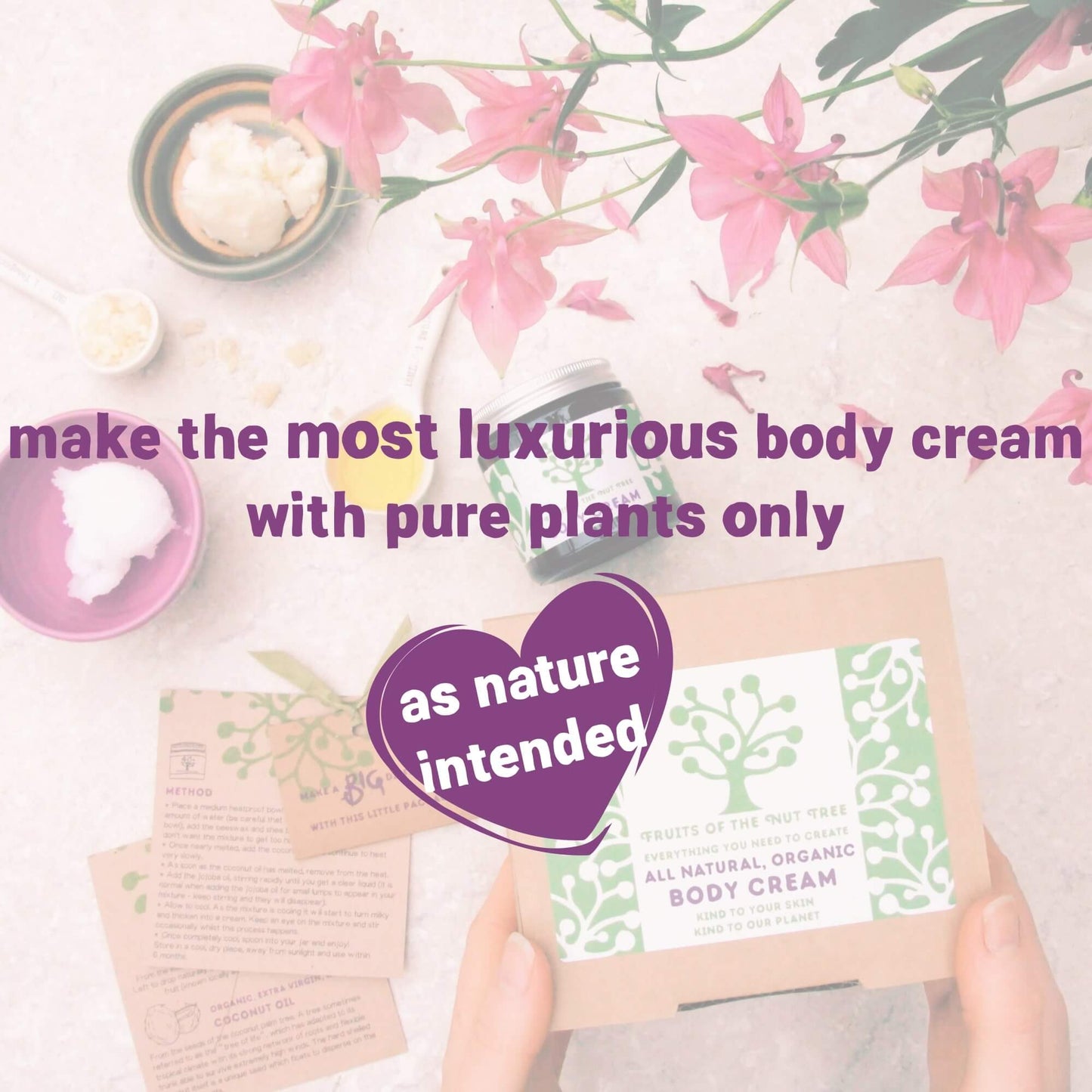 natural organic ingredients to make eco-friendly moisturiser