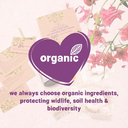 organic ingredients inside make your own body cream kit