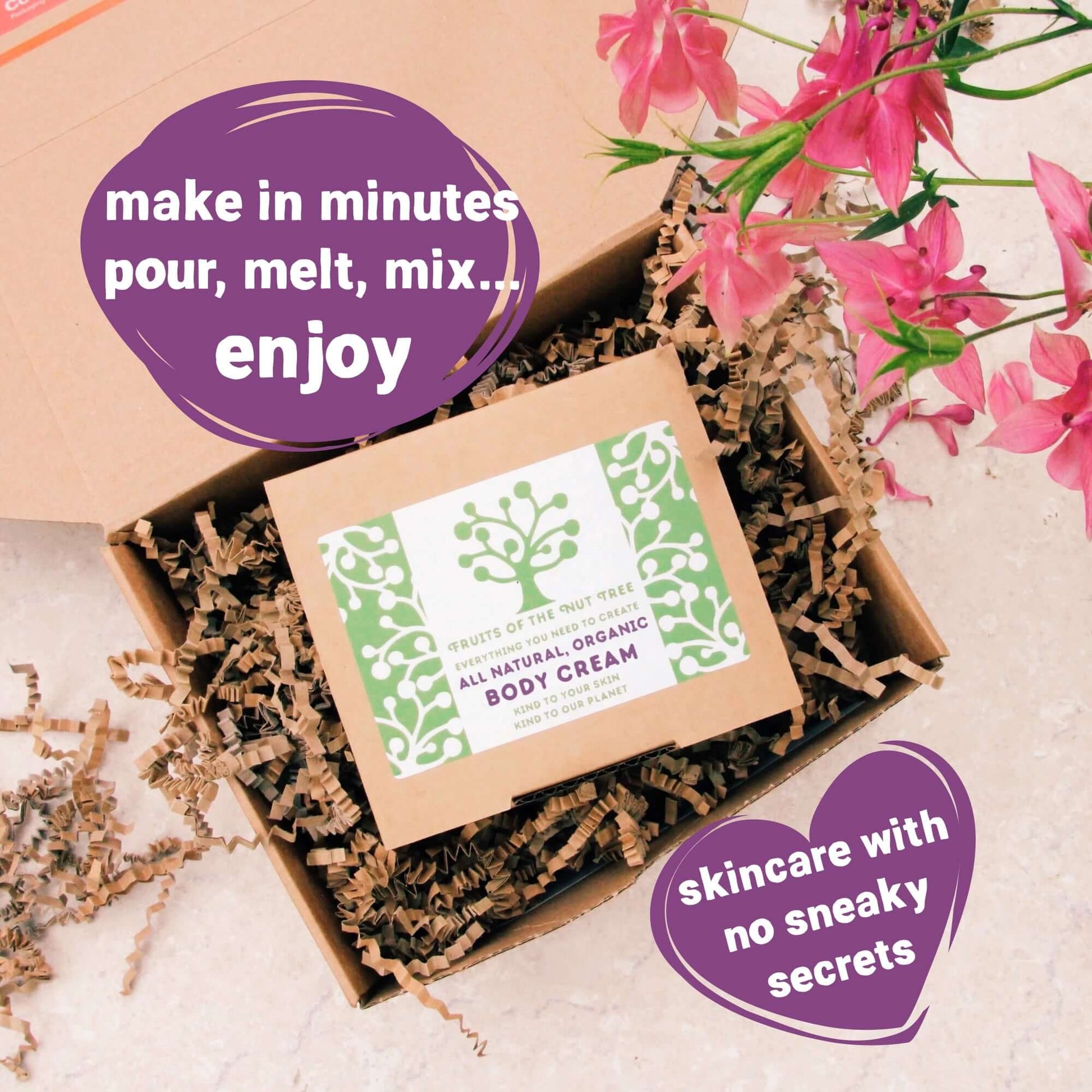 make your own body cream kit in eco-friendly skincare box