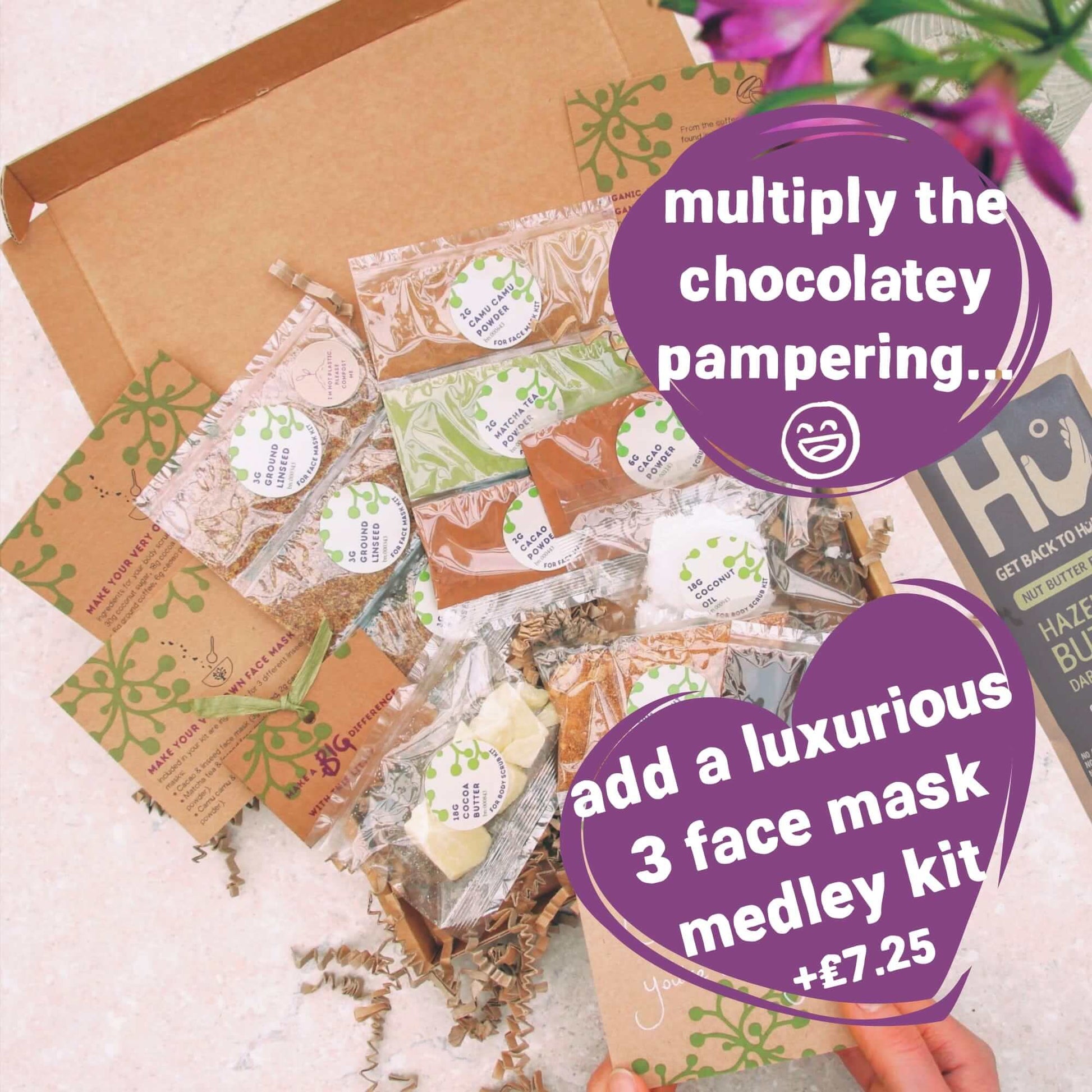 add 3 eco-friendly face mask kits to mother's day gift box