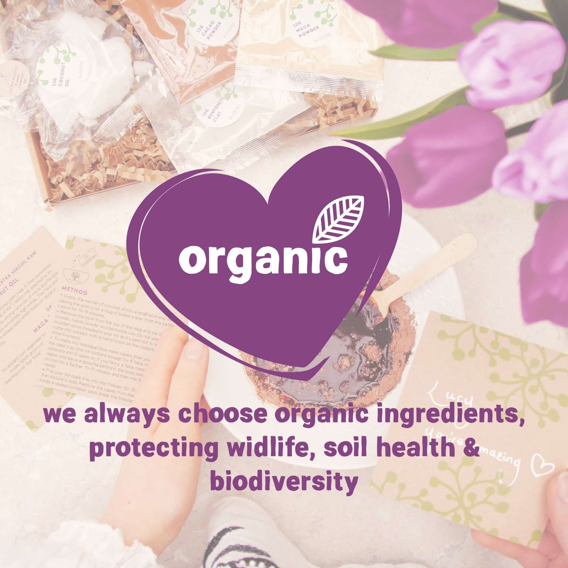 organic ingredients to make skincare inside birthday letterbox gift