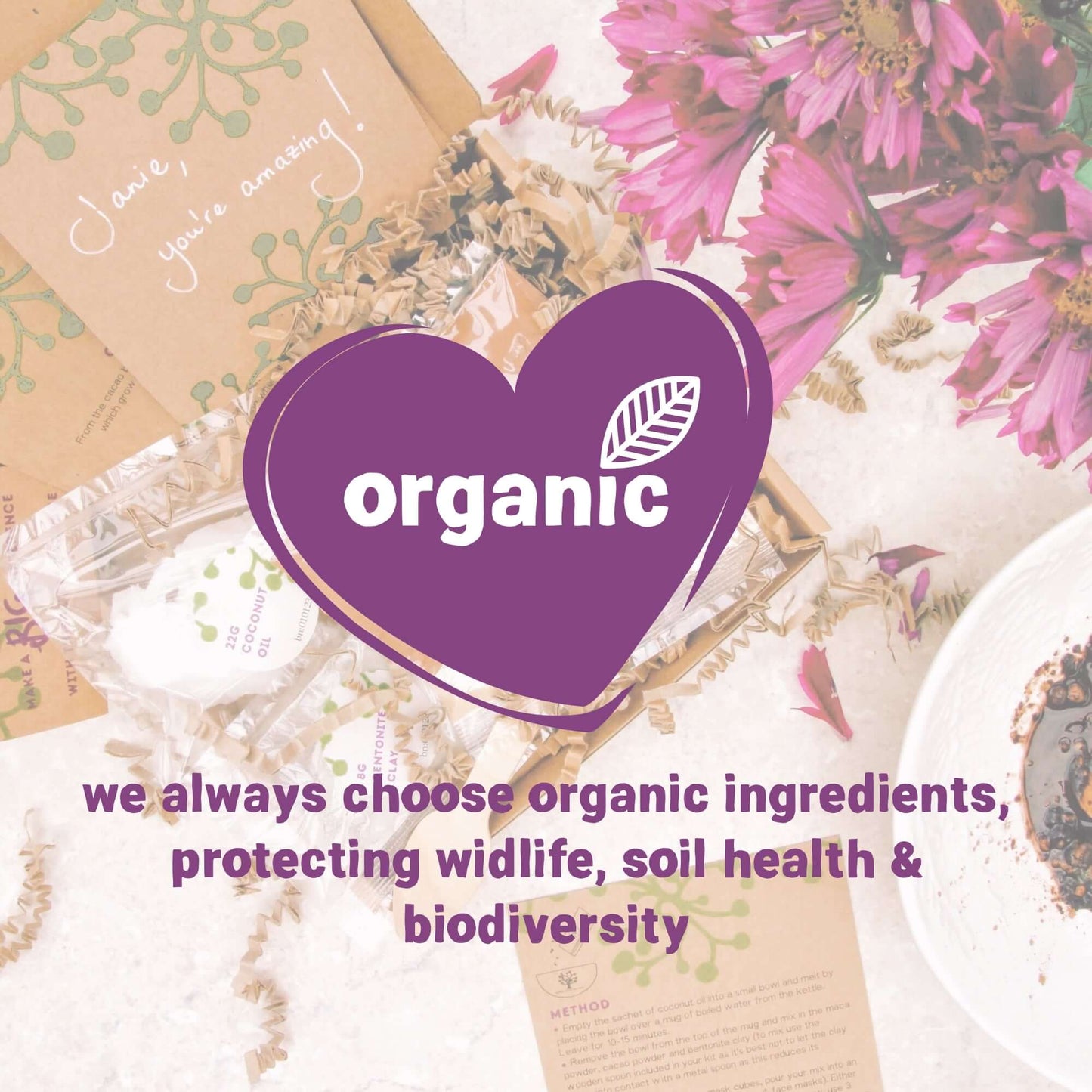 organic skincare inside 25th birthday gift box