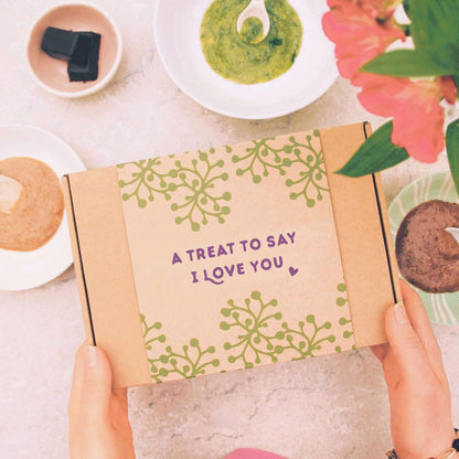 letterbox gift with gift message 'a treat to say i love you'
