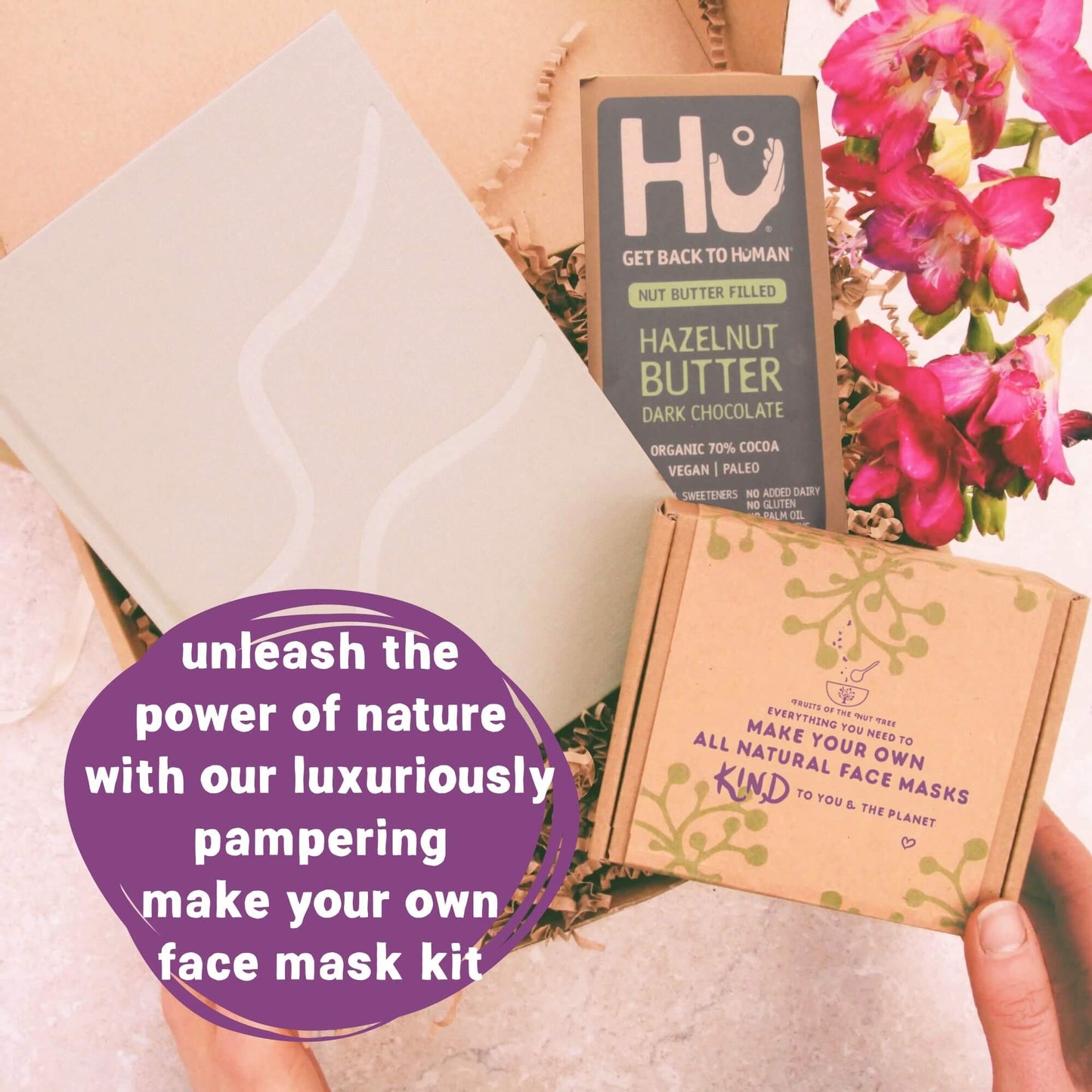 self care gift box with luxuriously pampering organic make your own face mask kit