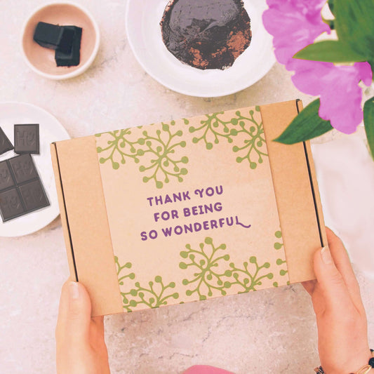 thank you gift with gift message 'thank you for being so wonderful'